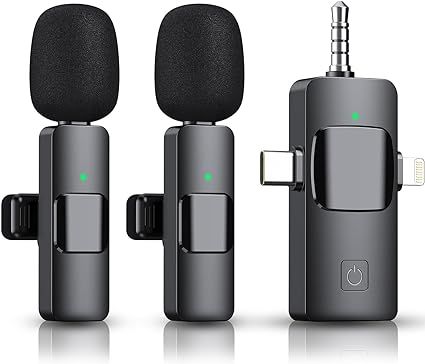 EchoMic Dual Wireless Microphone for Vlogging, Interviews, YouTube, Live Streaming & Podcasts (iOS Compatible)