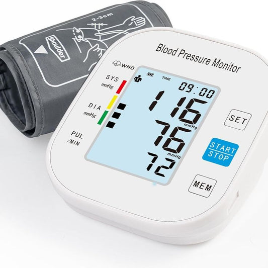 Medical Digital Arm BP Blood Pressure Monitor Automatic Tensiometer Tonometer Sphygmomanometer Heart Rate Pulse Meter Oximeter