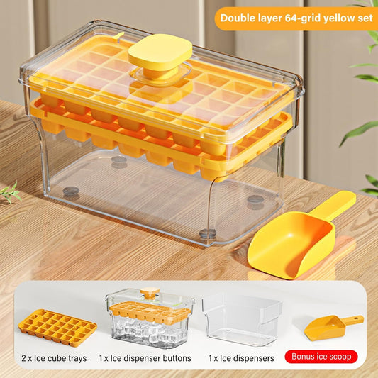 Mini Ice Cube Trays with Lid & Bin | 68-Pcs Small Ice Mold for Whiskey, Coffee, Cocktails | Easy Release, Spill-Proof