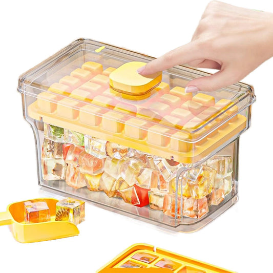 Mini Ice Cube Trays with Lid & Bin | 68-Pcs Small Ice Mold for Whiskey, Coffee, Cocktails | Easy Release, Spill-Proof